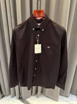 Gant Pocket Logo Full Sleeves Shirt Dark Brown