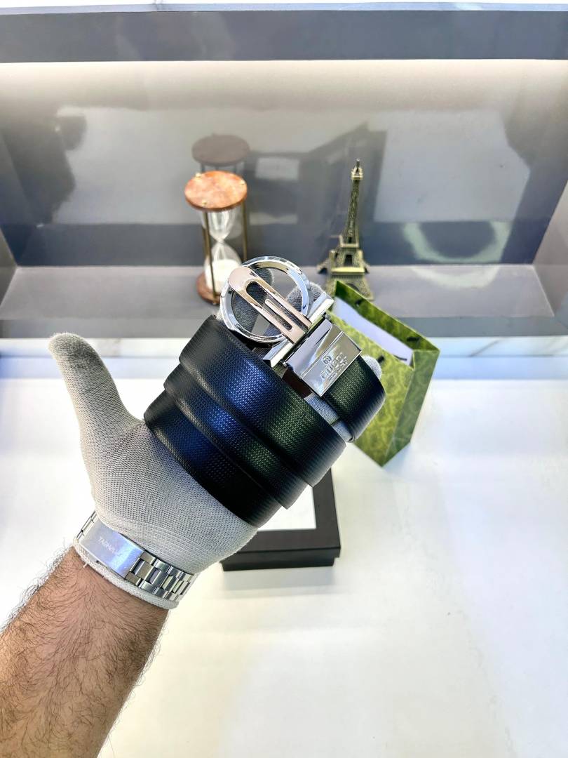 Gucci Silver Rose Gold Belt Fa 426