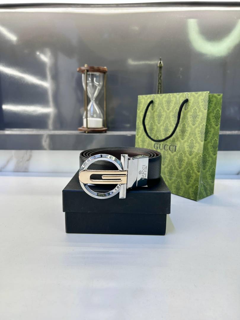 Gucci Silver Rose Gold Belt Fa 426