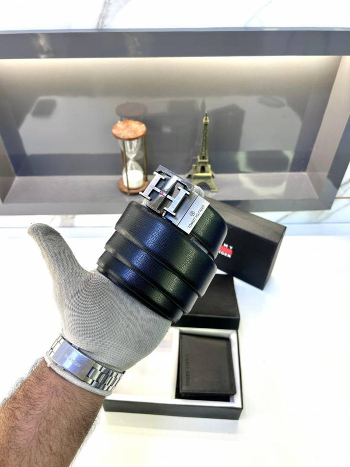 Tommy Hilfigar Black Wallet & Belt Combo Fa 391 style idea