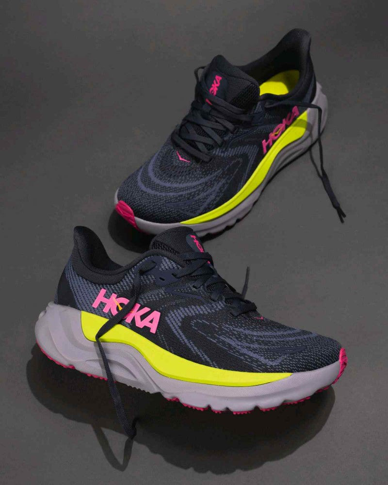 Hoka Arahi 8 Charcoal Grey-Yellow-Rose Mens shoes