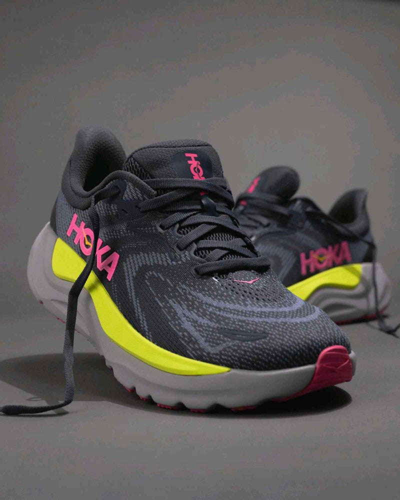 Hoka Arahi 8 Charcoal Grey-Yellow-Rose Mens shoes