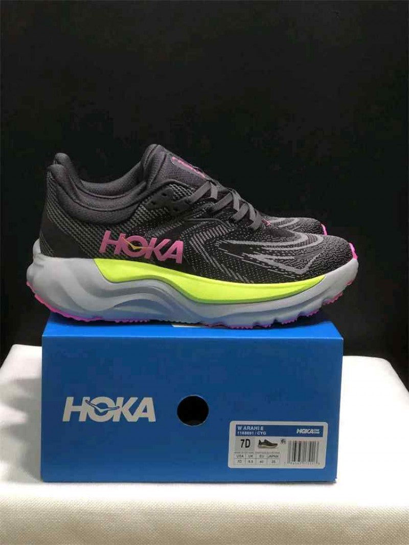 Hoka Arahi 8 Charcoal Grey-Yellow-Rose Mens shoes