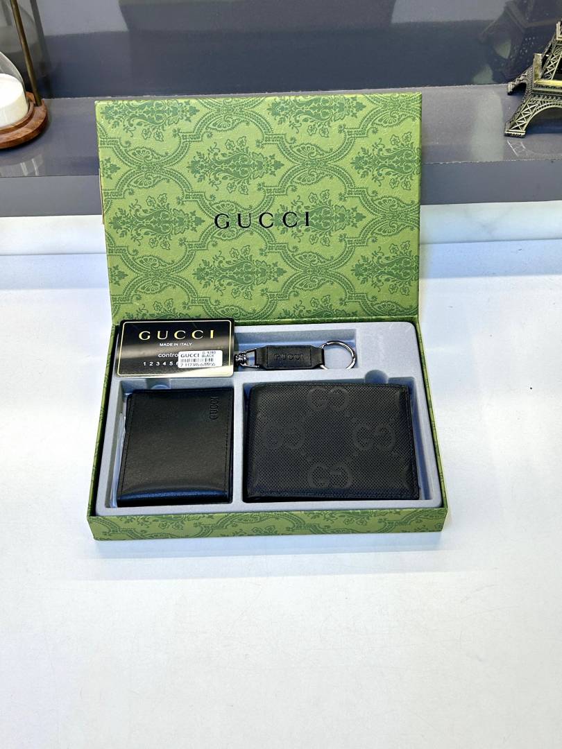 Gucci 2 Wallet Combo Black Premium Quality Fa 708