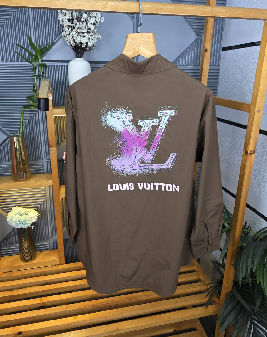 LV LOGO SHIRT BROWN S135-BR