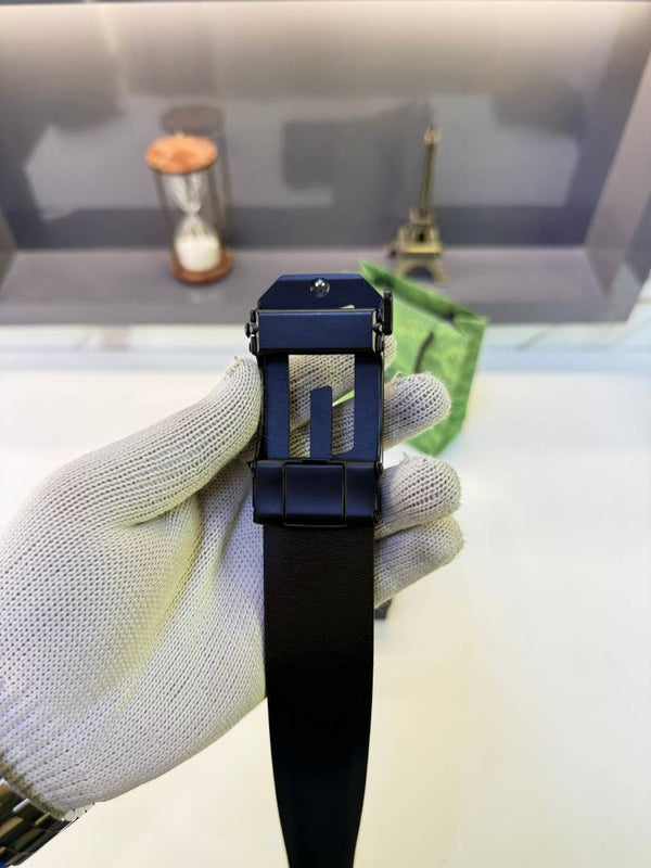 Gucci_Grey Matt Black Premium Quality Belt Fa 1306