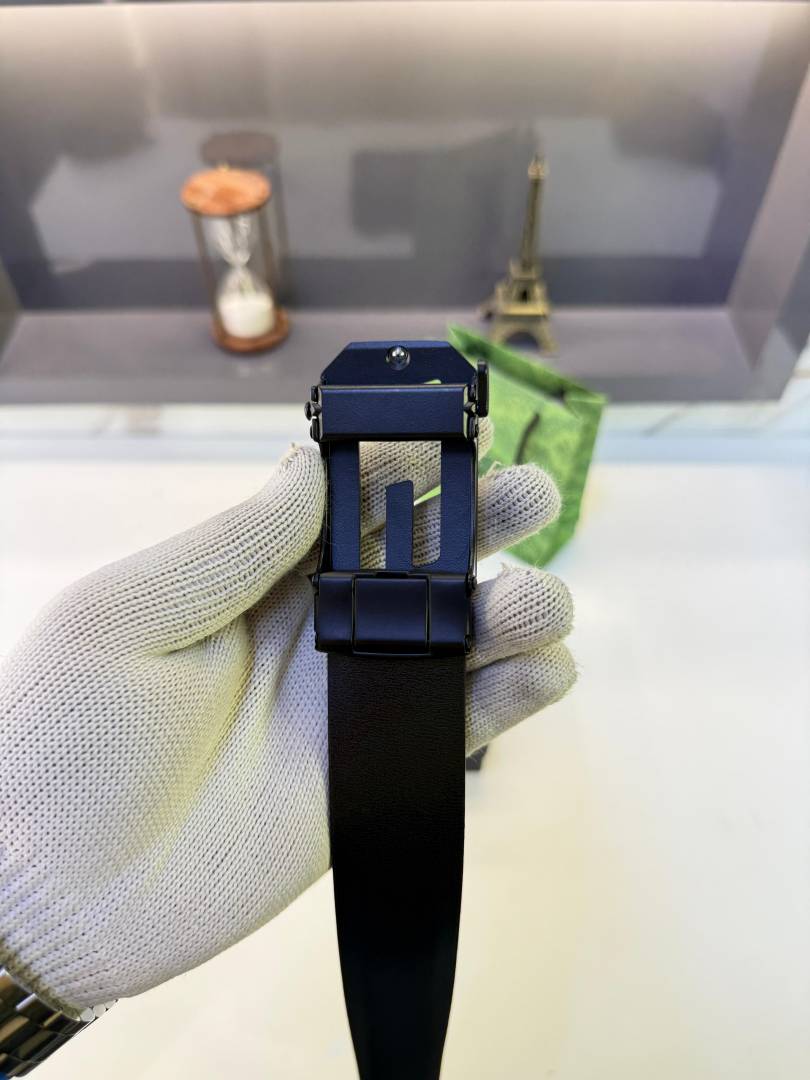Gucci_Grey Matt Black Premium Quality Belt Fa 1306