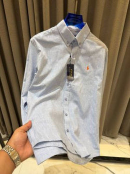 Ralph Lauren Chest Logo Full Sleeves Shirt Sky Blue
