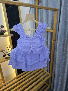 Br Women Short Skirt & Top Button Lavender SB163-L