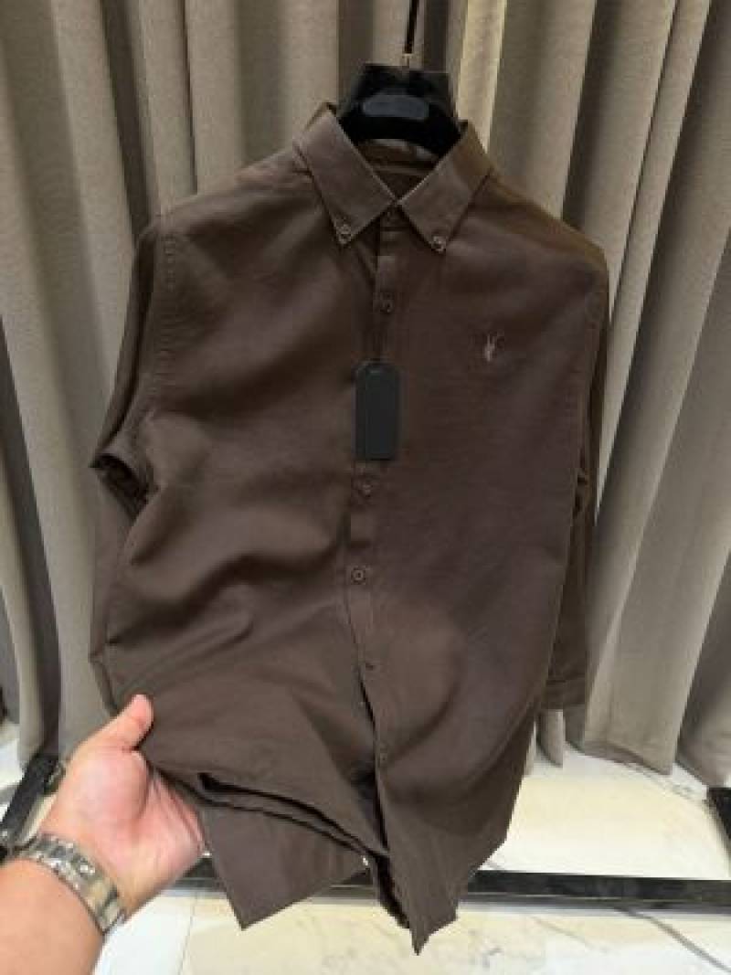All Saints Full Sleeves Shirt Dark Brown
