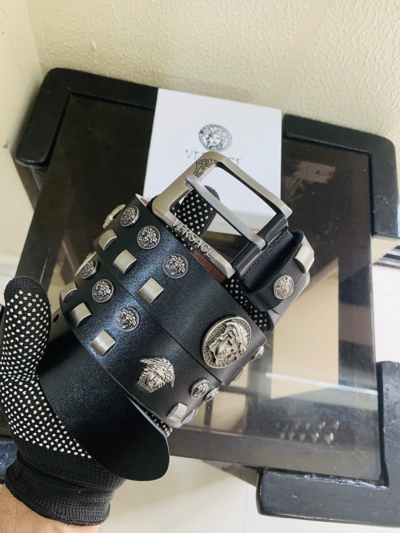 31 VERSACE BLACK FULL RIBBIT PREMIUM QUALITY BELT WITH BOX