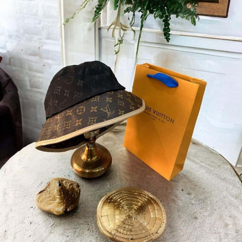 Louis Vuitton_Monogram_Premium_Bucket_Hat_With_Brand_Polly_Bag_(_915_)_