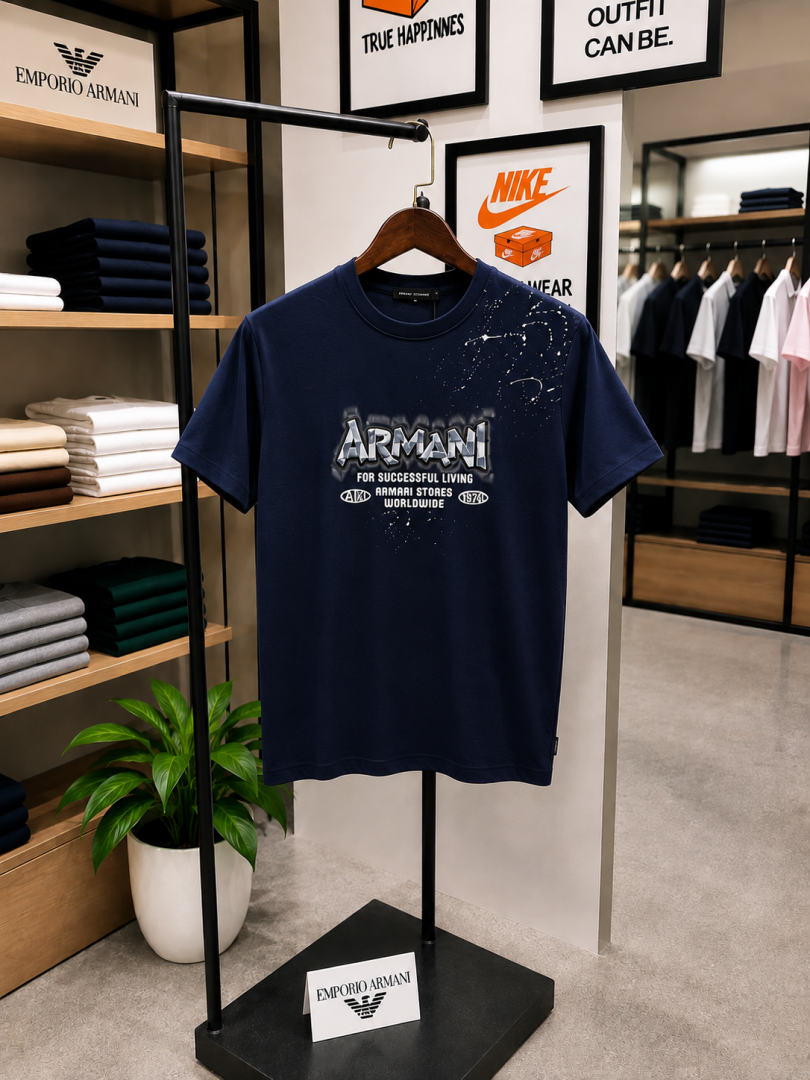 Armaa ni exchange turkey imported round neck tshirt navy