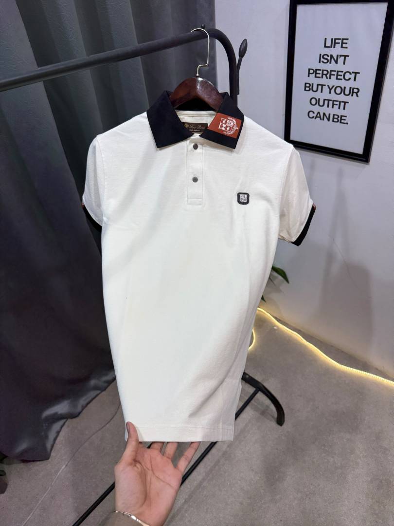 Loro piana Cream imported luxury box pack Polo tshirt