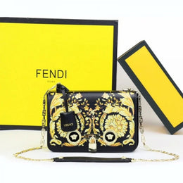 Versace Jeans Couture Crystal Medusa Shoulder Bag With OG Box & Dust Bag (Green Flower - 978)