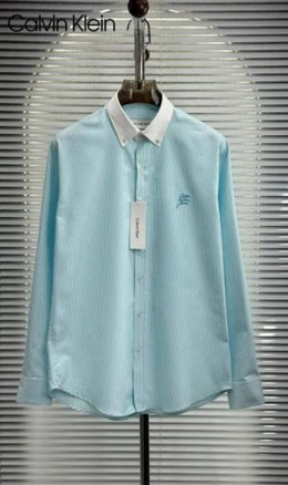 Calvin Klei Chest Logo Full Sleeves Shirt Sky Blue