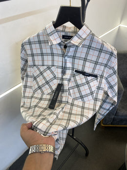 Amiri style 3 checks imported box packing shirt white sale