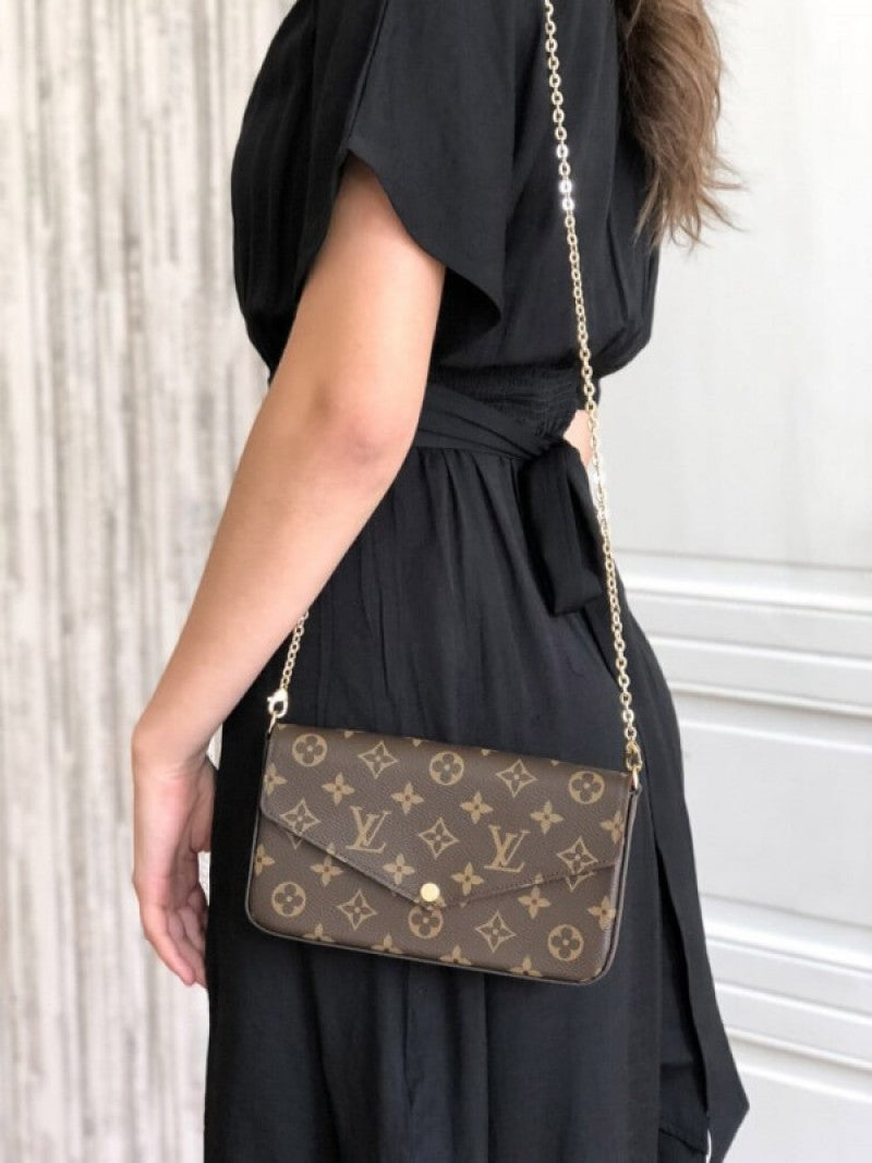 Louis Vuitton_LV Felicie Monogram Pochette With OG Box & Dust Bag (Brown - 731)