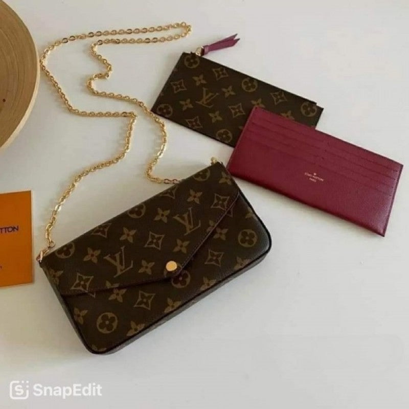 Louis Vuitton_LV Felicie Monogram Pochette With OG Box & Dust Bag (Brown - 731)