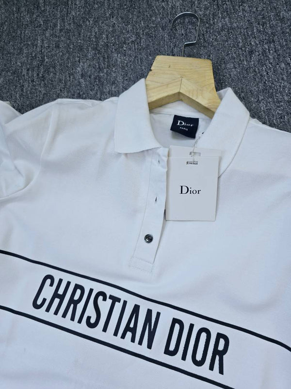 Dior Collar Long Dress White SB86-W