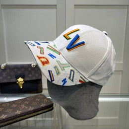 Louis Vuitton_Embroidered_Front_Logo_Alphabetic_White_Premium_Unisex_Cap_With_Safety_Box