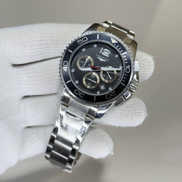 longinezs cronograph Silver Black