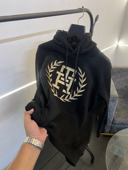 Tommy hilfigar heavy gsm inside fleece embroidery hoodie black