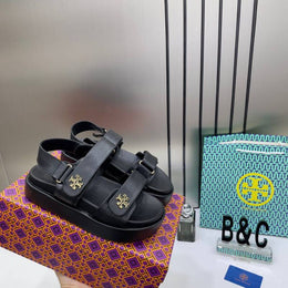 Tori Burch_Kira_leather_Platform_Sandals_For_Her_With_OG_Box_&_Carry_Bag_2020-TS_Black