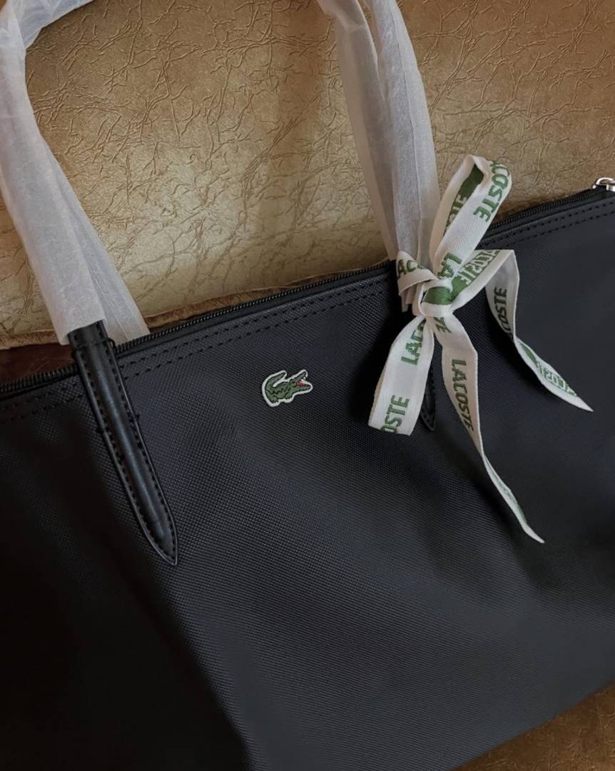Lacoste_Leather_Tote_Black_Premium_With_Original_Packing