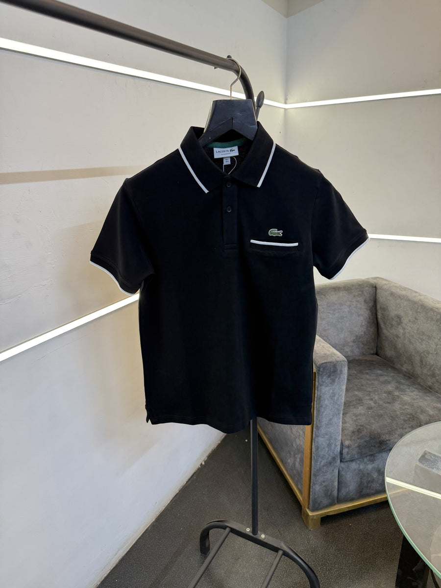 Lacoste imported polo tshirt black sale