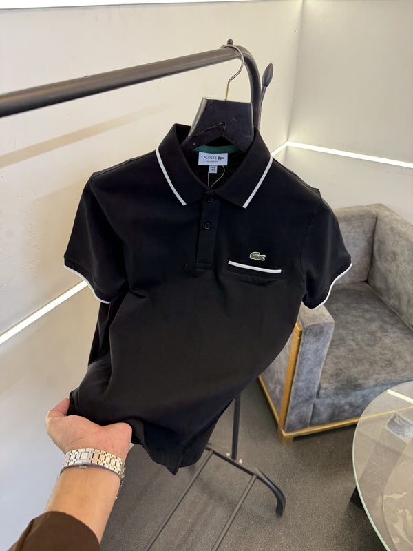 Lacoste imported polo tshirt black sale