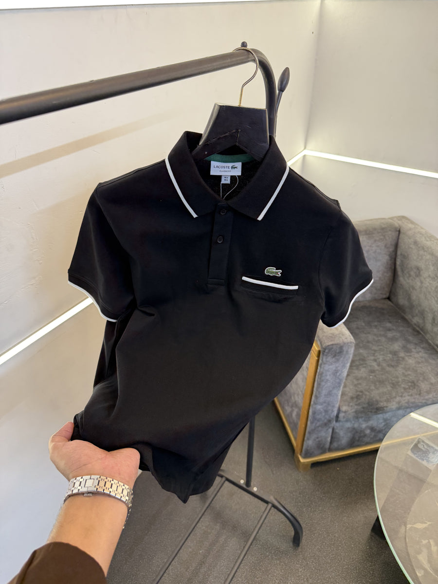 Lacoste imported polo tshirt black sale