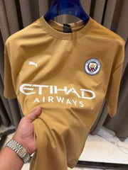 Pum_Mancity Logo Round Neck T shirt Beige