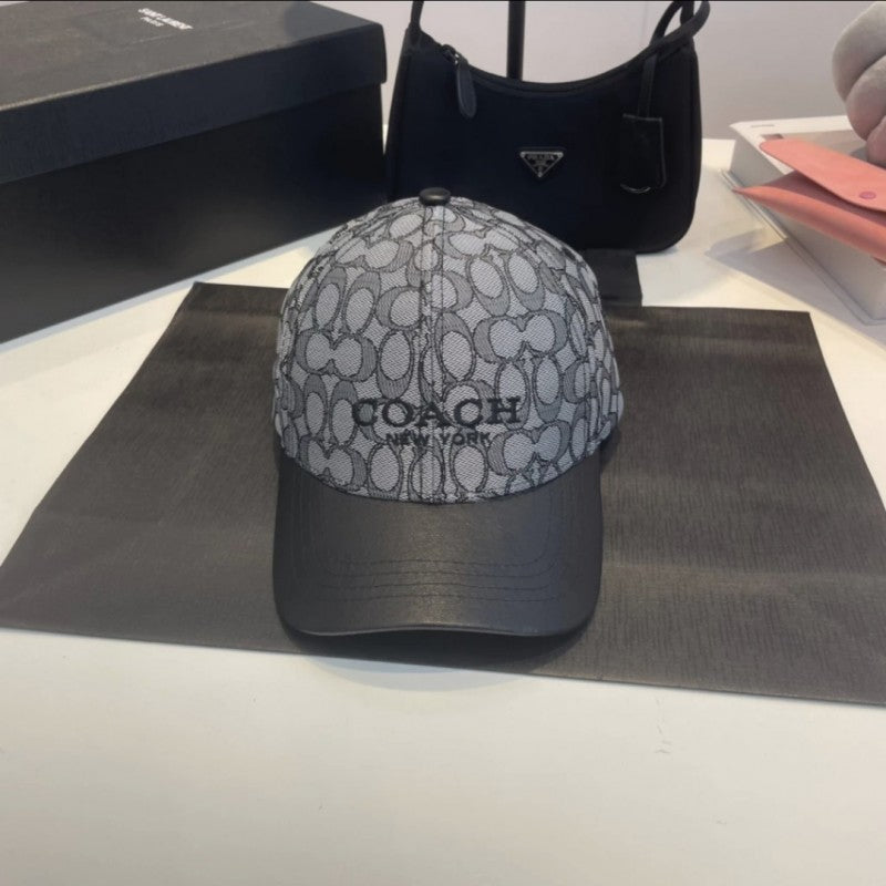 Coach_new_york_Monogram_Silver_Logo_Premium_Unisex_Cap_With_Safety_Box