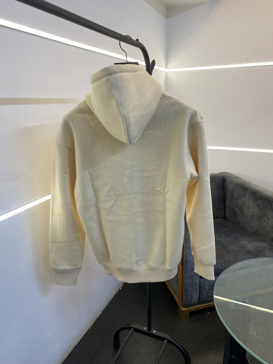 Tommy hilfigar heavy gsm inside fleece embroidery hoodie cream