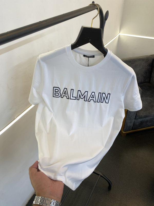 Balmain imported round neck tshirt white sale