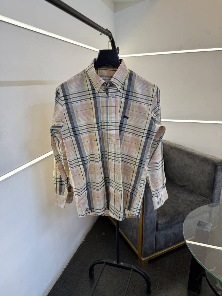 Lacoste pink checks imported shirt
