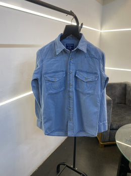 02 True religion snap button denim shirt sky blue
