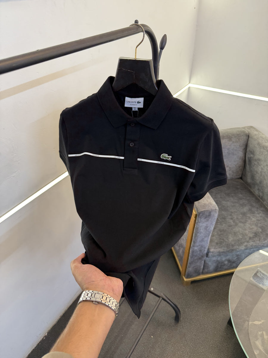 Lacoste imported polo tshirt black Strip