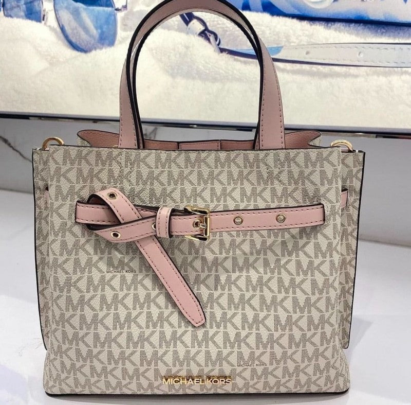 Michael Kors_Emilia_Beige_Pink_Handbag_With_DustCover