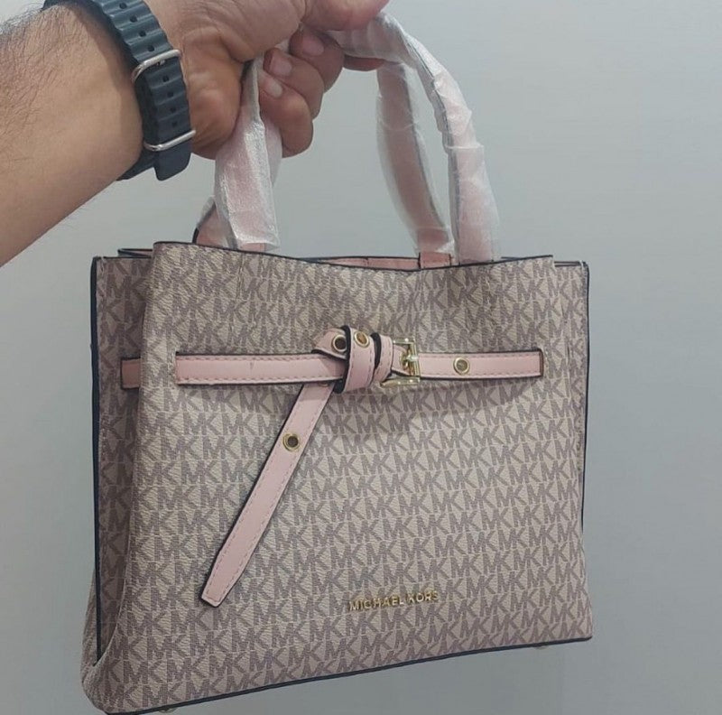 Michael Kors_Emilia_Beige_Pink_Handbag_With_DustCover