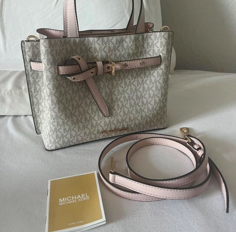Michael Kors_Emilia_Beige_Pink_Handbag_With_DustCover