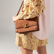 TODD'S T Timeless Shoulder Bag With OG Box & Dust Bag (Brown - 660)