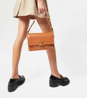 TODD'S T Timeless Shoulder Bag With OG Box & Dust Bag (Brown - 660)