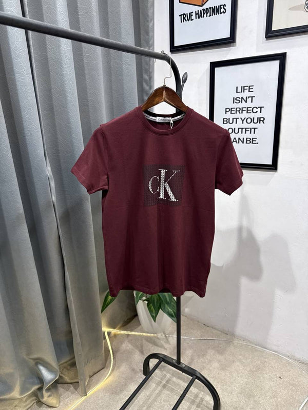 Calvin klei imported round neck tshirt wine