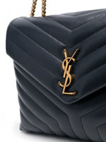YSL Saint Laurent Loulou Shoulder Bag With OG Magnetic Box & Dust Bag (Black - Gold - 165)