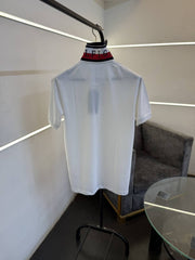 Tommy hilfigar steel logo matty cotton imported polo tshirt with brand collar white