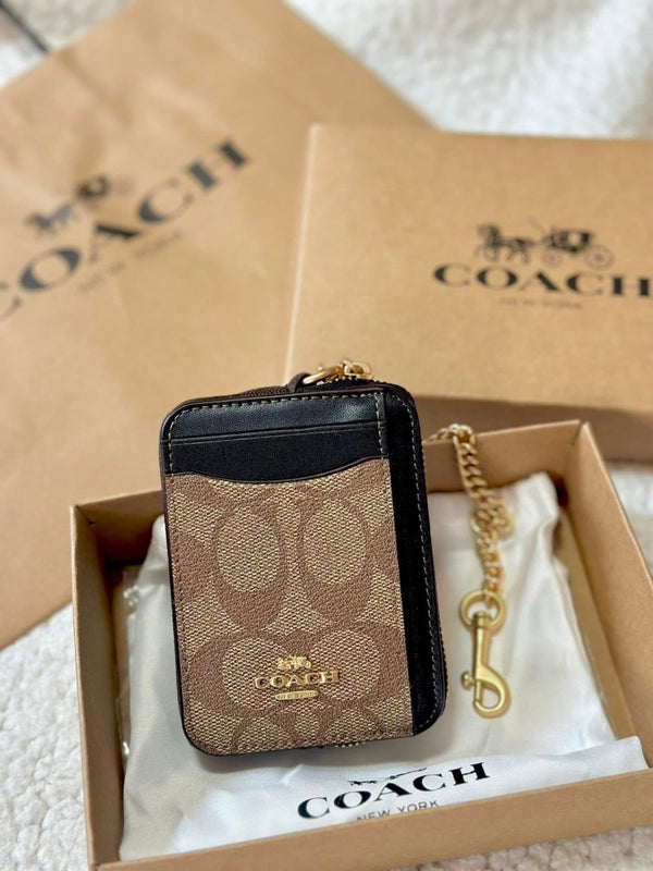Coach_Zip_Card_Case_Mini_Wallet_With_Original_Box