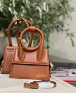 Jacquemus Le Chiquito Noeud Bag With OG Box Dust Bag & Extra Sling Belt (Brown - 1025)