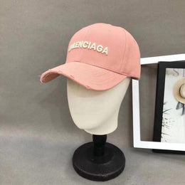 BalenciaGahpink Denim Front Logo Premium Unisex Cap (With Safety Box)